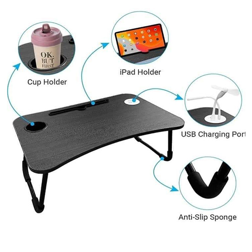 Foldable Laptop Desk with USB Port East & West Gen Trading LLC